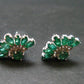 Gem Emerald Faceted Earrings In Sterling Silver - 1.57 Carats