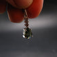 Moldavite Tektite & Red Garnet Silver Pendant from Czech Republic - 0.9"