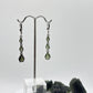 Faceted Moldavite Sterling Silver Drop Earrings - Weight 3.93 Grams