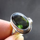 Moldavite Tektite Facetted Silver Ring from Czech Republic - Size 9.5 - 7.06 Grams