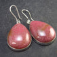 Pink Rhodonite Silver Drop Earrings From Brazil - 14.3 Grams