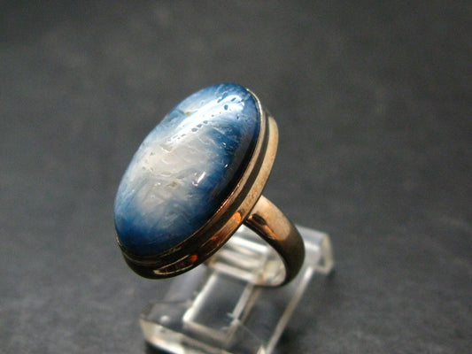 Blue Ice Glacierite Silver Ring from Indonesia - Size 7- 7.47 Grams