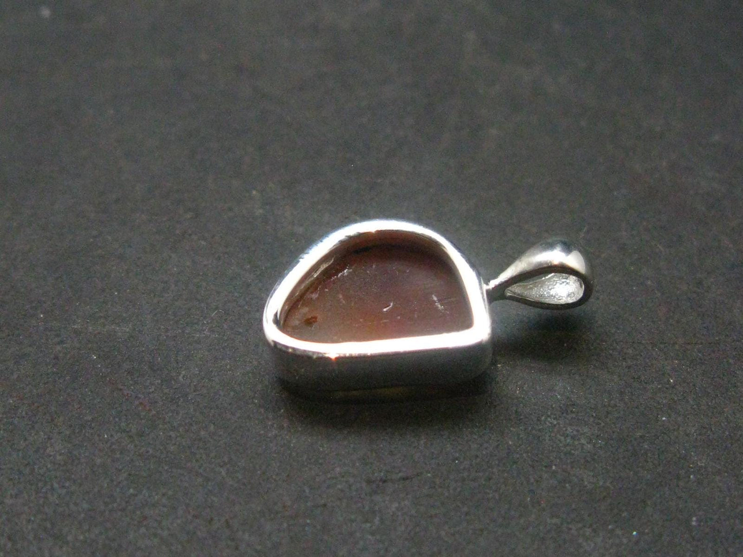 Raw Fire Opal Sterling Silver Pendant From Mexico - 1.7" - 1.01 Grams