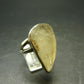 Natural Gem Raw Libyan Desert Glass Tektite Sterling Silver Ring from Libya - Size 9 - 7.6 Grams
