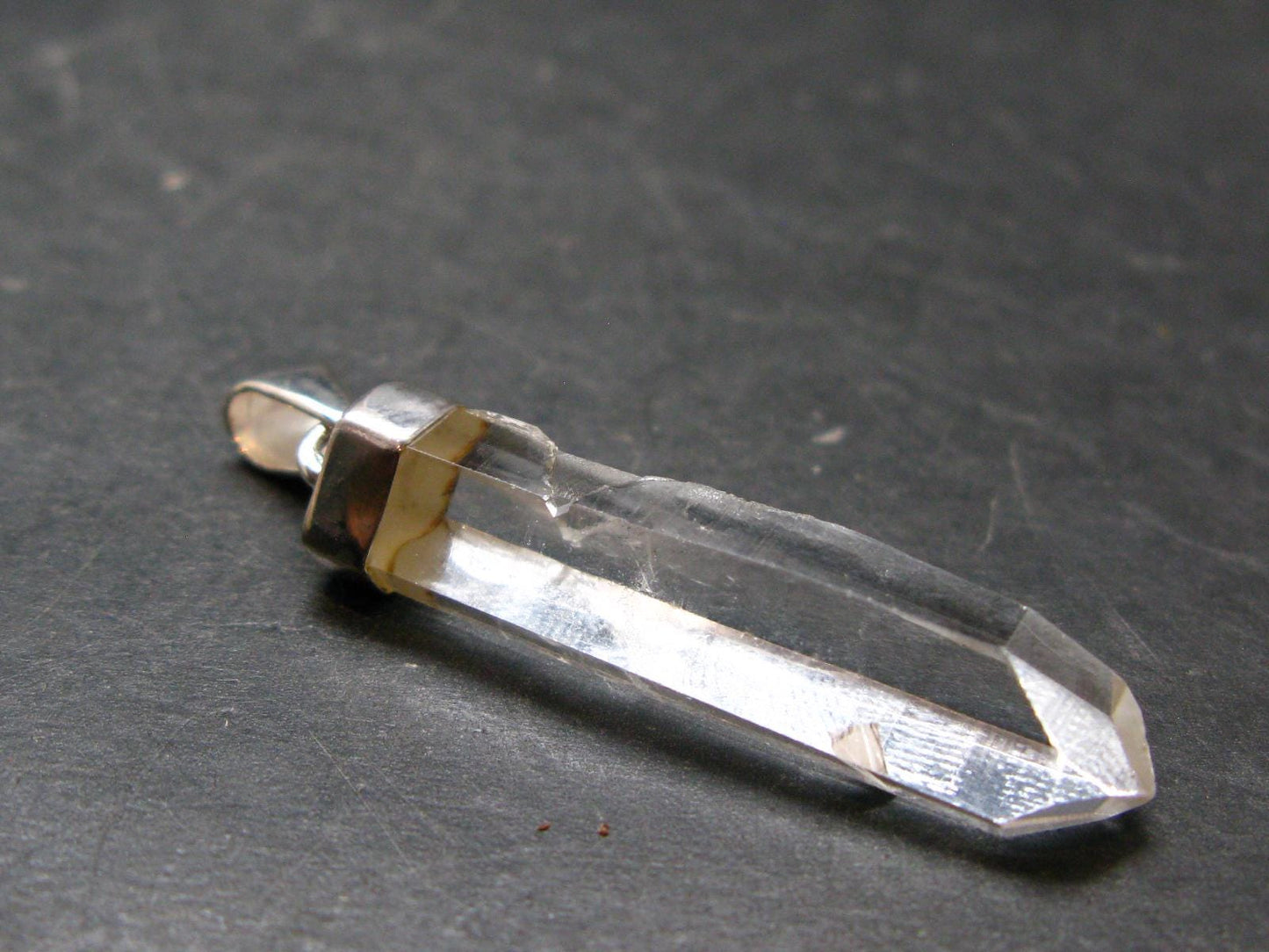 Lemurian Quartz Crystal Pendant From Brazil - 1.9" - 6.1 Grams