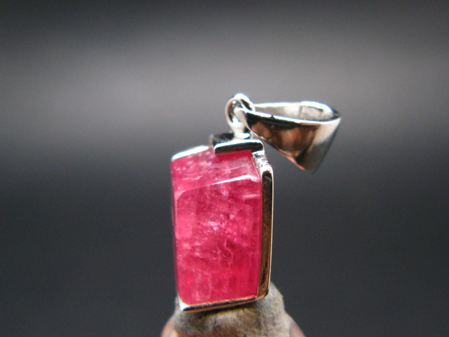 Rhodochrosite Sterling Silver Pendant From Alma Colorado - 0.9" - 3.18 Grams