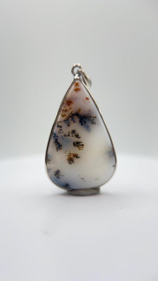 Agate Teardrop Pendant – Natural Scenic Pattern Statement Jewelry
