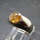 Fabulous Untreated Faceted Gem Imperial Topaz 925 Silver Ring from Brazil - Size 6.25 - 6.30 Grams