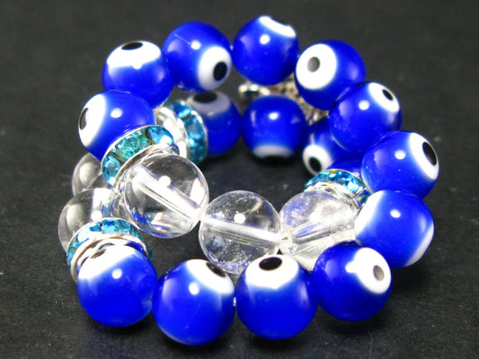 Evil Eye and Quartz Bracelet - 8mm