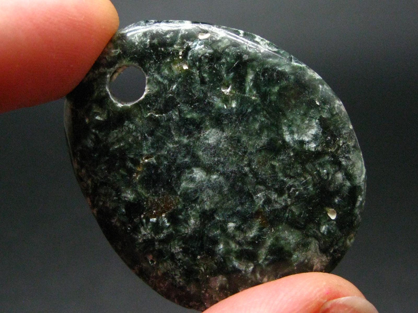 Polished Seraphinite Clinochlore Metal Free Pendant From Russia - 1.6"