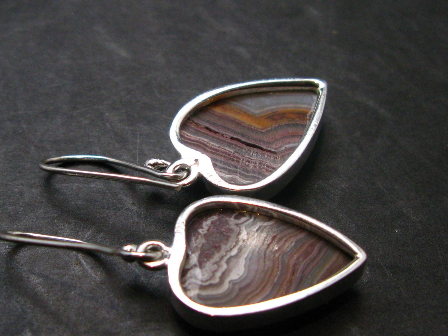 Laguna Lace Agate 925 Silver Earrings - 5.65 Grams