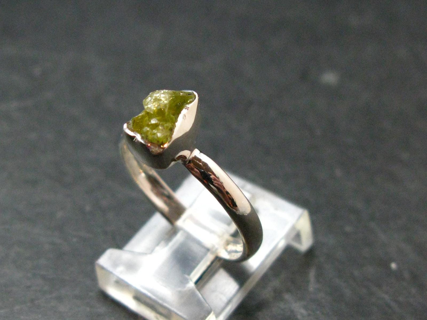 Fire Red Zincite Zinkite 925 Silver Ring from Poland - Size 7 - 1.88 Grams