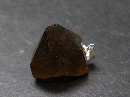 Natural Unheated Citrine Crystal Silver Pendant from Congo - 8.14 Grams