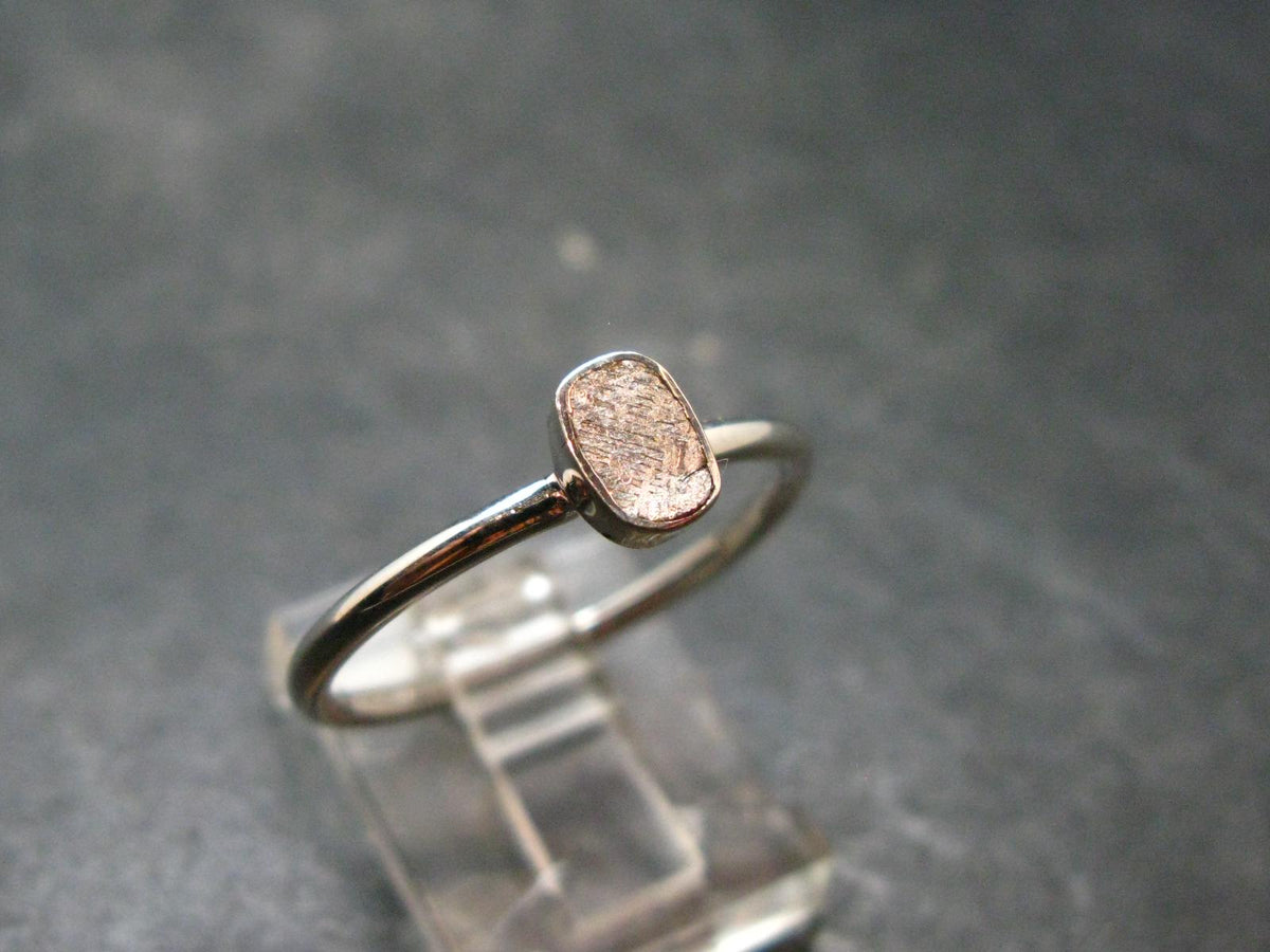 Muonionalusta Meteorite Sterling Silver Ring from Sweden - 1.68 Grams - Size 9