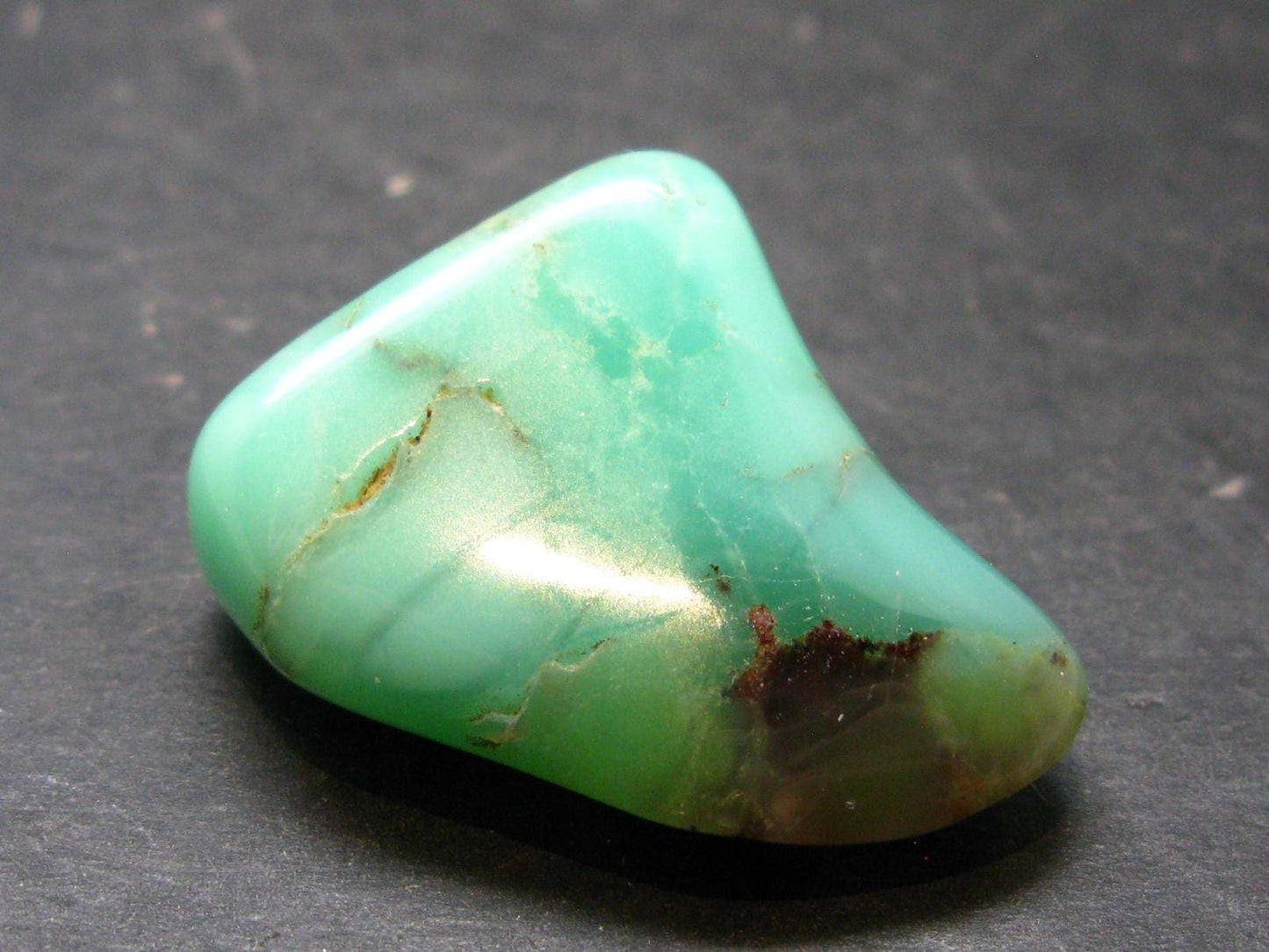 Rich Green Chrysoprase Polished Tumbled Stone From Australia - 1.3"
