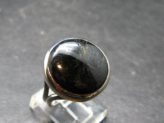 Real!! Very Rare Nuumite Nuummite Sterling Silver Ring from Greenland - 7.75 Grams - Size 8
