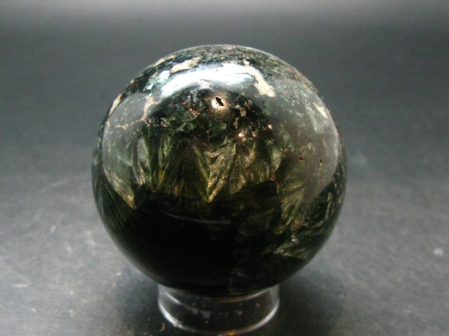 Nice Polished Seraphinite Clinochlore Sphere From Russia - 2.5"