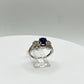 Vintage Blue Sapphire Ring: Ornate Sterling Silver, September Birthstone, Size 6