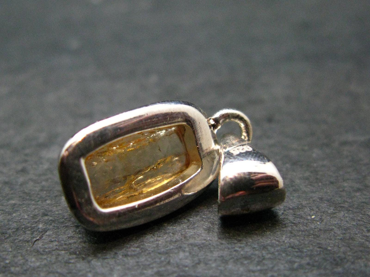 Imperial Topaz Crystal Silver Pendant from Brazil - 0.9" - 2.95 Grams