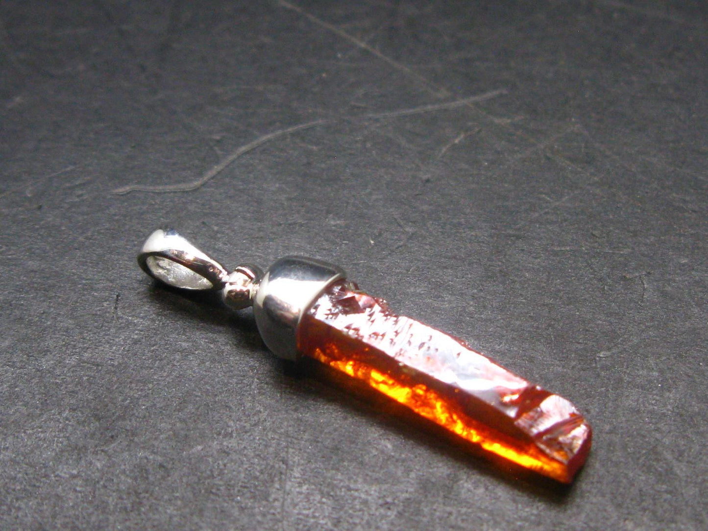 Zincite Zinkite Crystal 925 Silver Pendant from Poland - 1.3" - 2.92 Grams