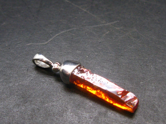 Zincite Zinkite Crystal 925 Silver Pendant from Poland - 1.3" - 2.92 Grams