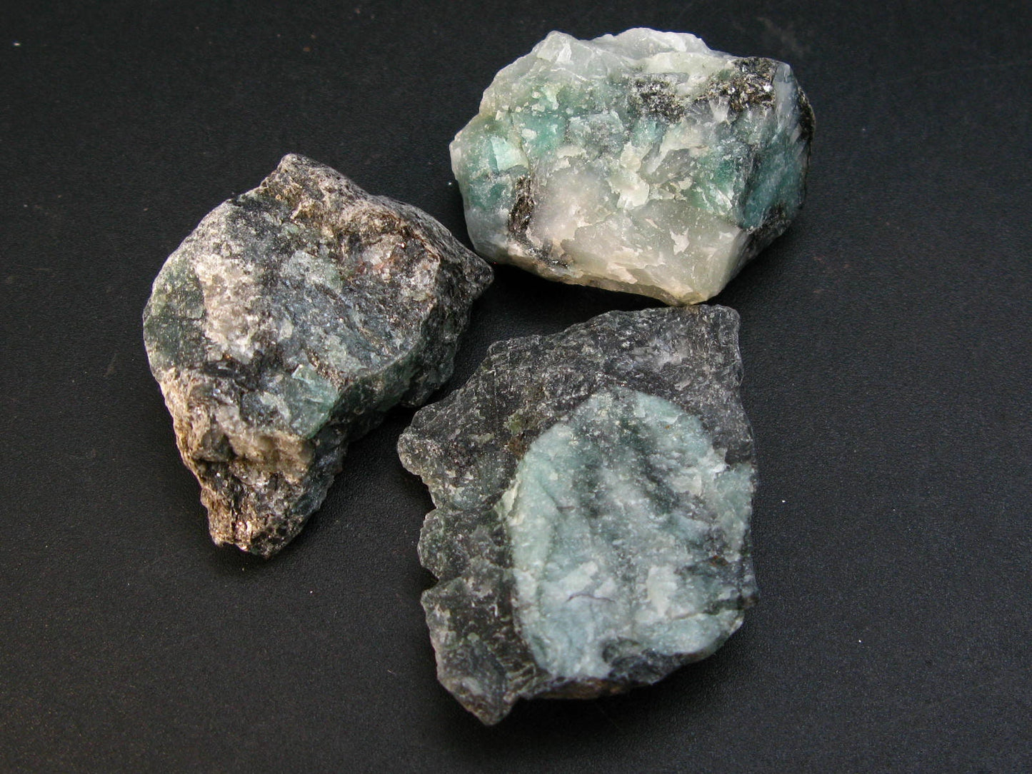 Lot of 3 Rough Natural Emerald Beryl from Brazil
