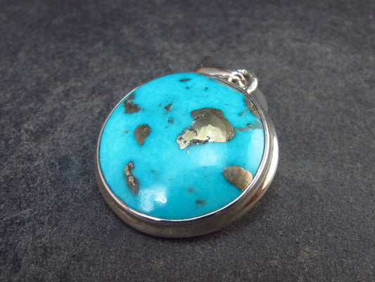 Turquoise Silver Pendant - 1.3" - 5.93 Grams