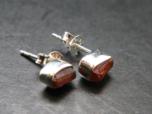 Zincite Zinkite Stud Earrings Sterling Silver From Poland - 1.54 Grams