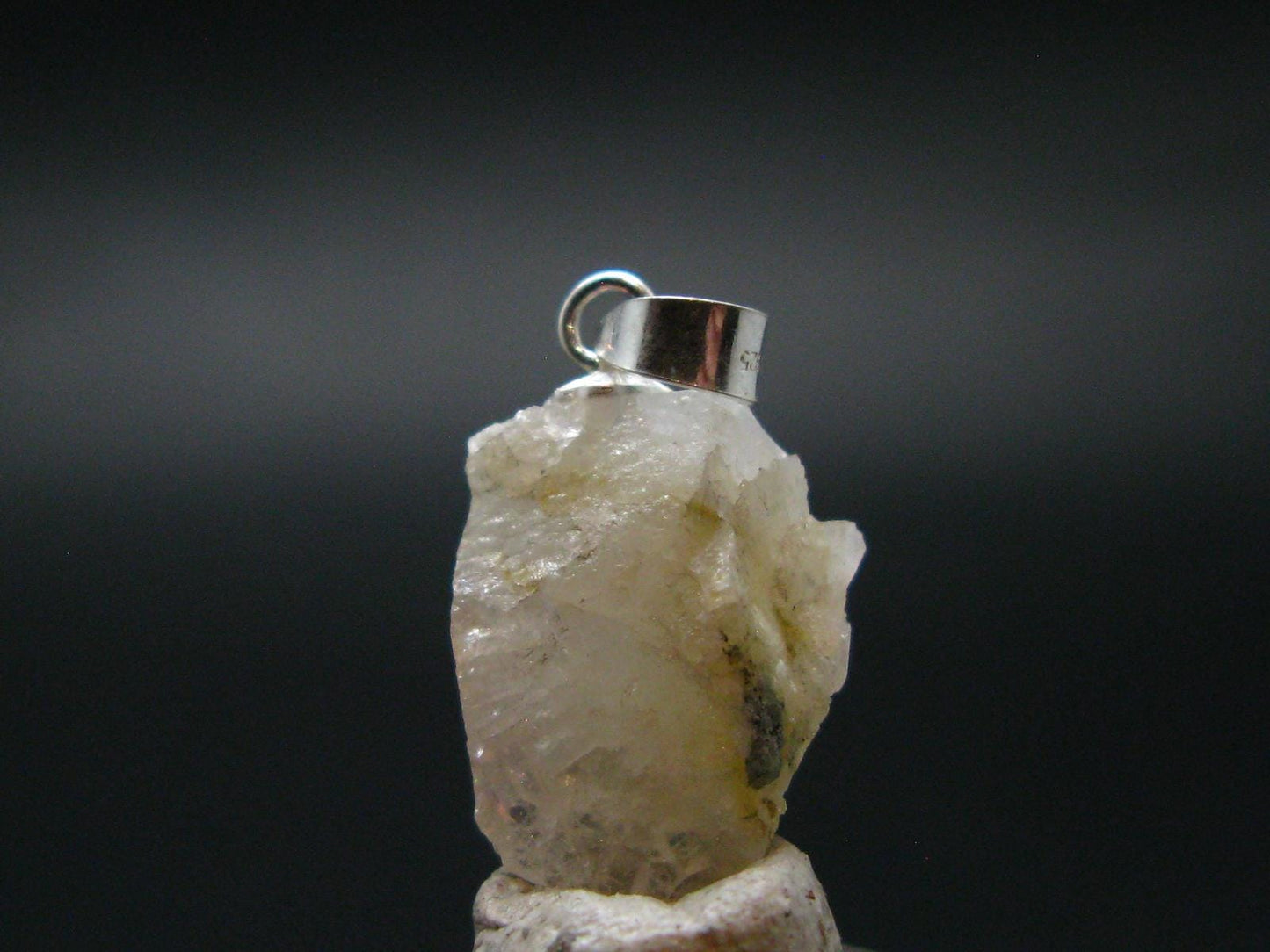 Phenakite Phenacite Crystal Silver Pendant from Russia - 0.8" - 1.54 Grams