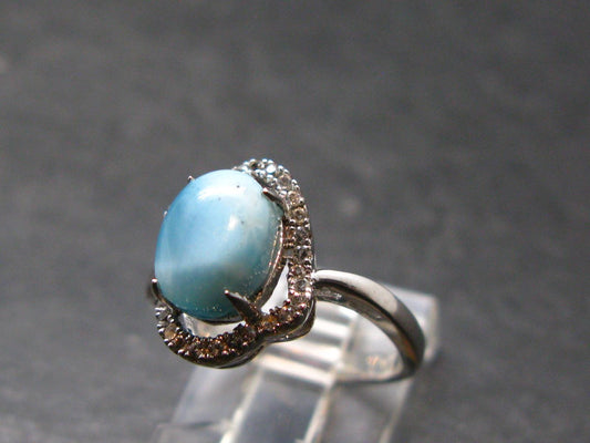 Larimar AAA Quality Sterling Silver Ring - Size 6 - 2.70 Grams