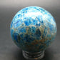 Large neon blue Apatite sphere from Madagascar- 364.5 GRAMS - 2.3"
