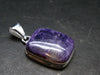 Rare High-Quality Charoite Silver Plated Pendant From Russia - 1.4" - 5.92 Grams