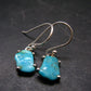 Nice Raw Natural Turquoise Sterling Silver Earrings from Mexico - 1.4 Grams