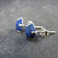 Cute Small Natural Raw Deep Blue Azurite Crystal Stud Earrings In Sterling Silver From Mexico