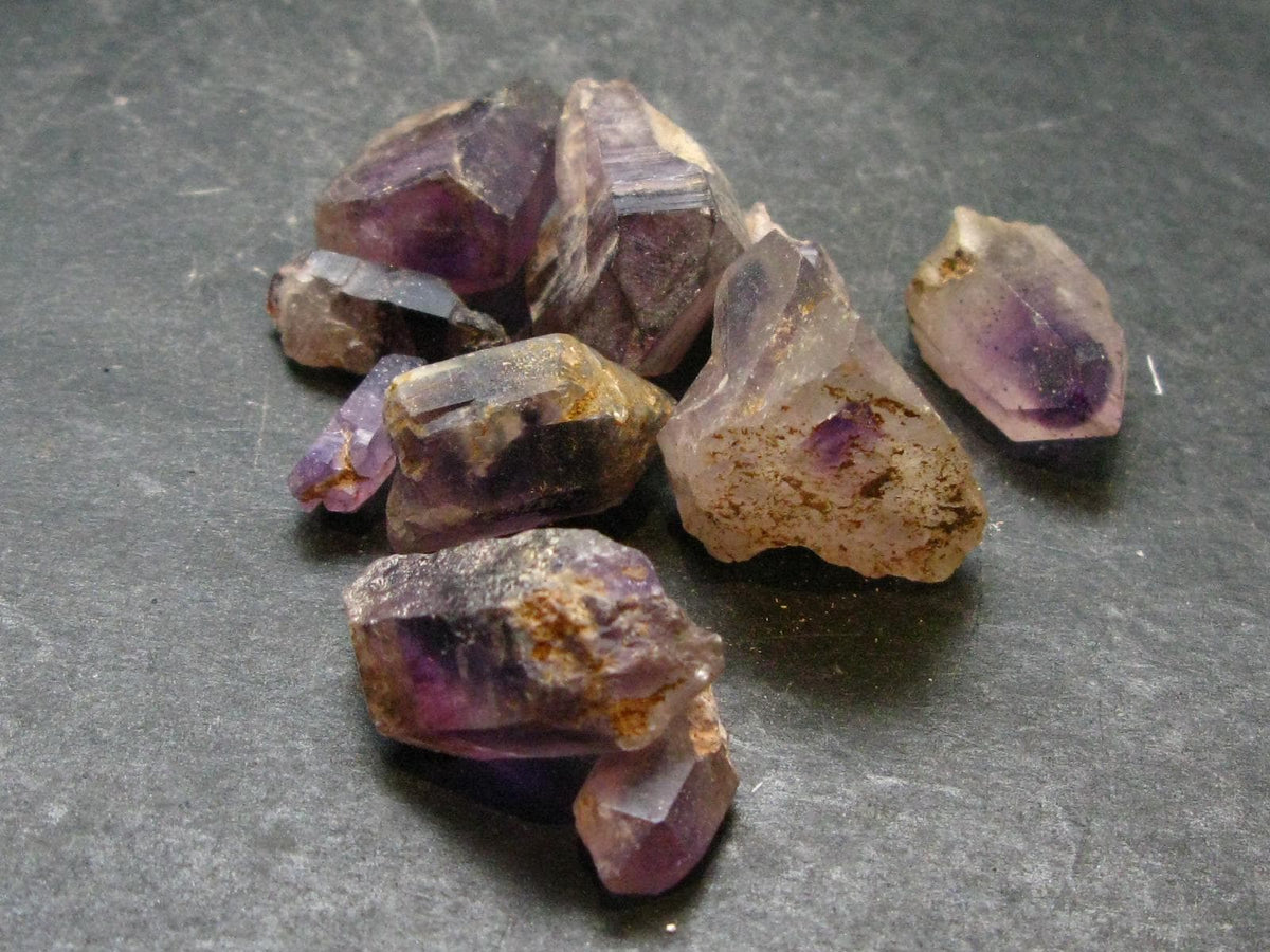 Lot Of 10 Rare Brandenberg Brandberg Amethyst Quartz Crystals From Namibia - 40.0 Grams