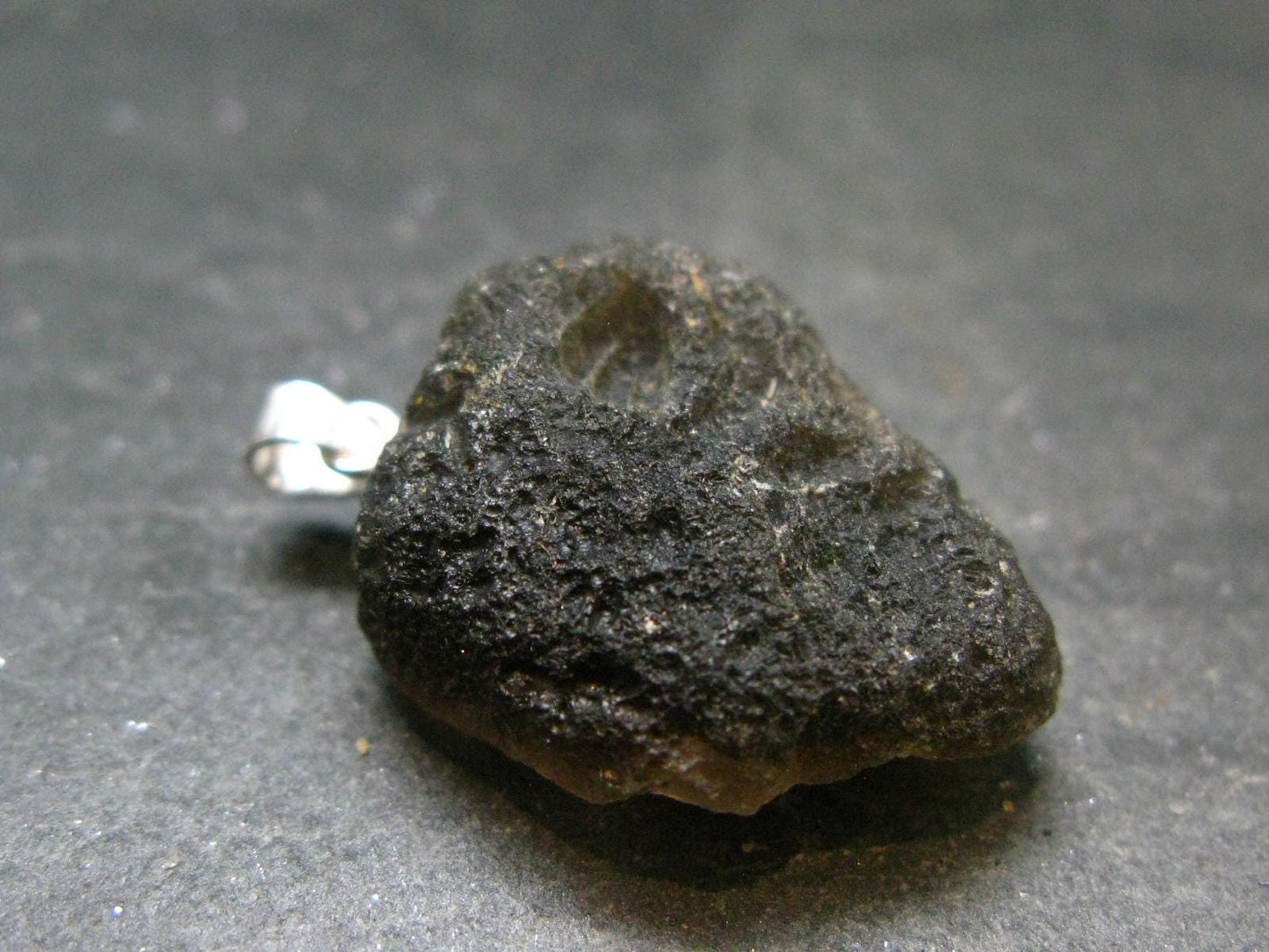 Rare Saffordite Cintamani Stone Pseudotektite Pendant from Arizona USA - 24.6 Carats - 1.1"