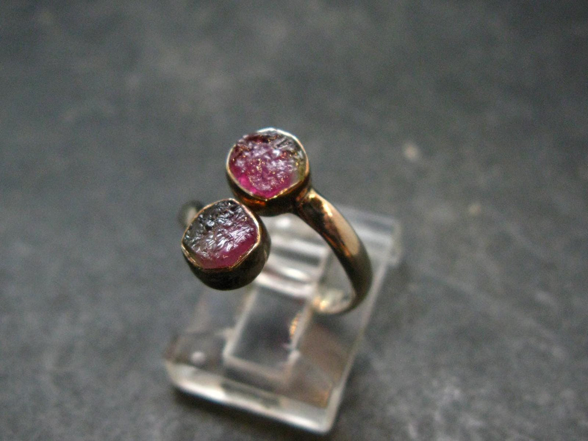 Watermelon Tourmaline Sterling Silver Ring - Size 5 - 2.05 Grams