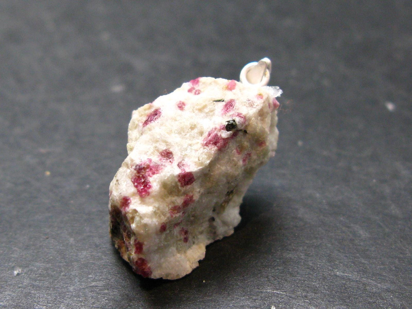 Rare Kakortokite Silver Pendant From Greenland - 4.81 Grams - 1.1"