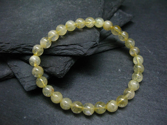 Citrine Genuine Bracelet ~ 7 Inches ~ 6mm Round Beads