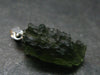 Moldavite Tektite Silver Pendant from Czech Republic - 0.9" - 1.31 Grams
