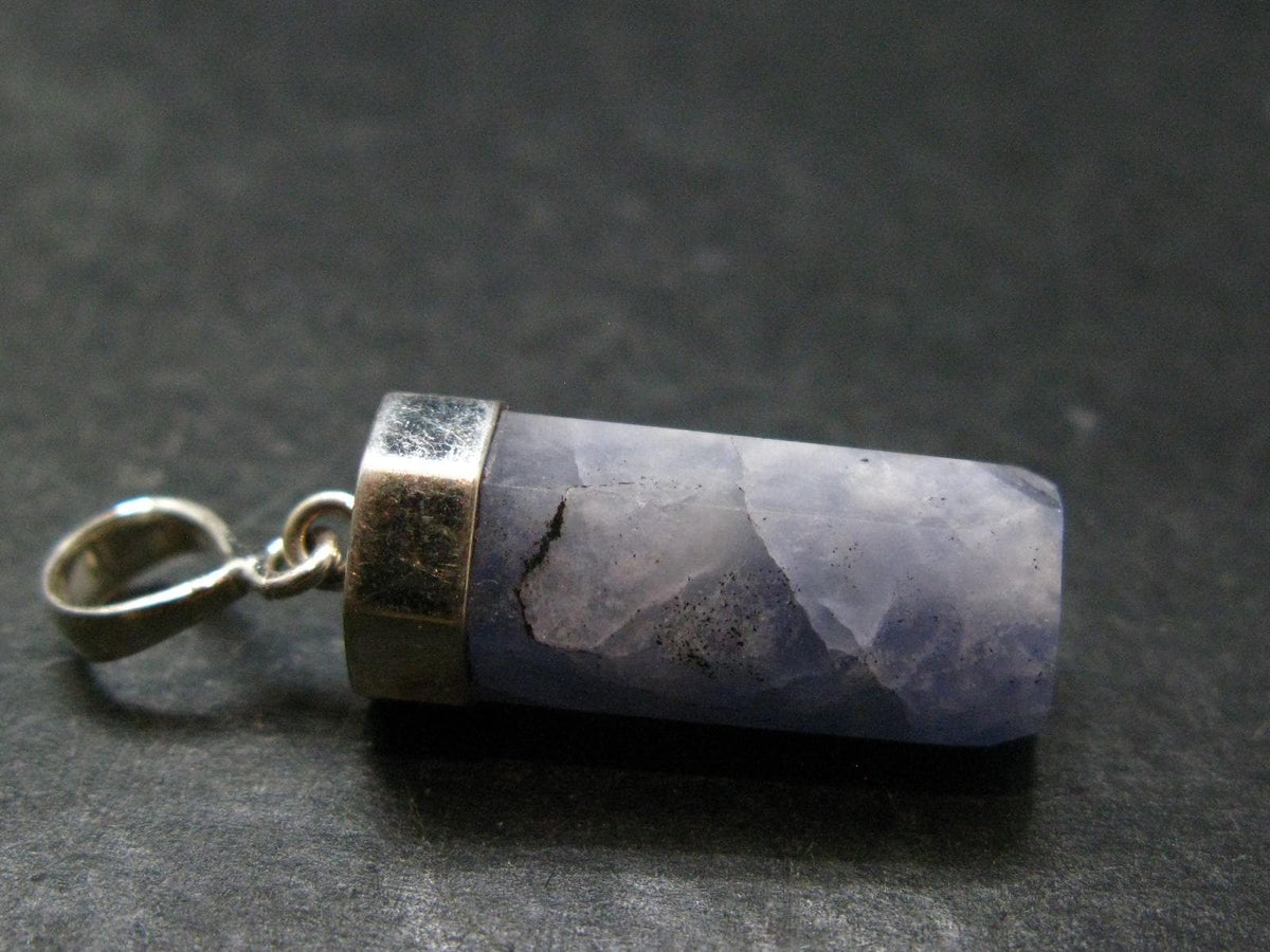 Rare Raw Hackmanite Silver Pendant from Afghanistan - 1.4" - 4.55 Grams