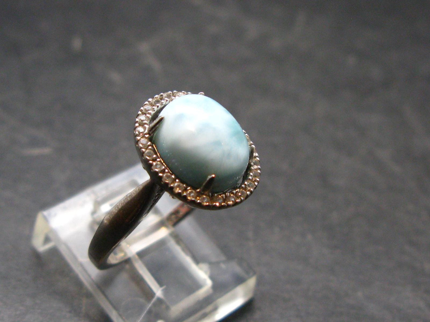 Larimar AAA Quality Sterling Silver Ring - Size 6 - 2.94 Grams
