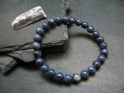 Blue Sapphire Genuine Bracelet ~ 7 Inches ~ 7mm Round Beads