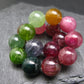 AAA Grade Gem Watermelon Bicolor Tourmaline Genuine Bracelet ~ 7.5 Inches ~ 13mm Round Beads