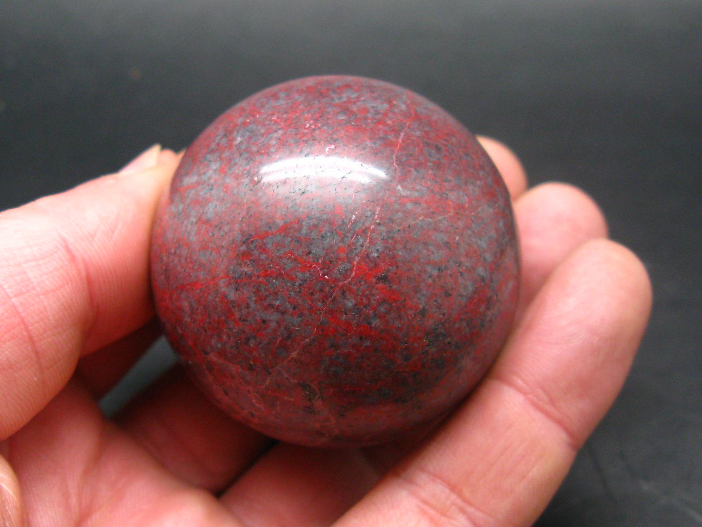 Large Cinnabar Ball Sphere from Spain - 176.6 Grams - 2.0"