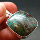 Crimson Cuprite w/ Chrysocola Silver Plated Pendant from Mexico - 1.4" - 7.07 Grams