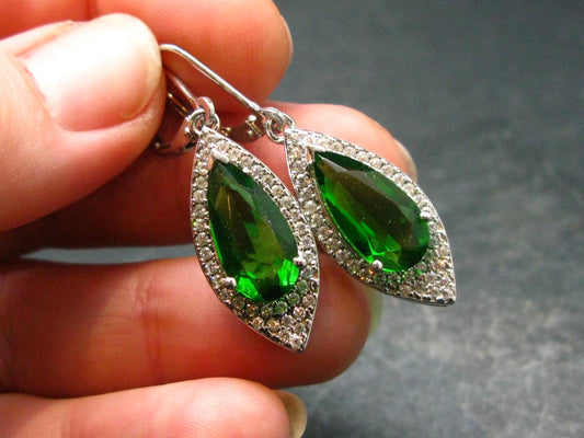 Helenite Gaia Stone Gem Sterling Silver 6.80 Carats Earrings From Washington