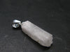 Rare Clear Natrolite Crystal Silver Pendant From Tanzania - 1.0" - 1.09 Grams