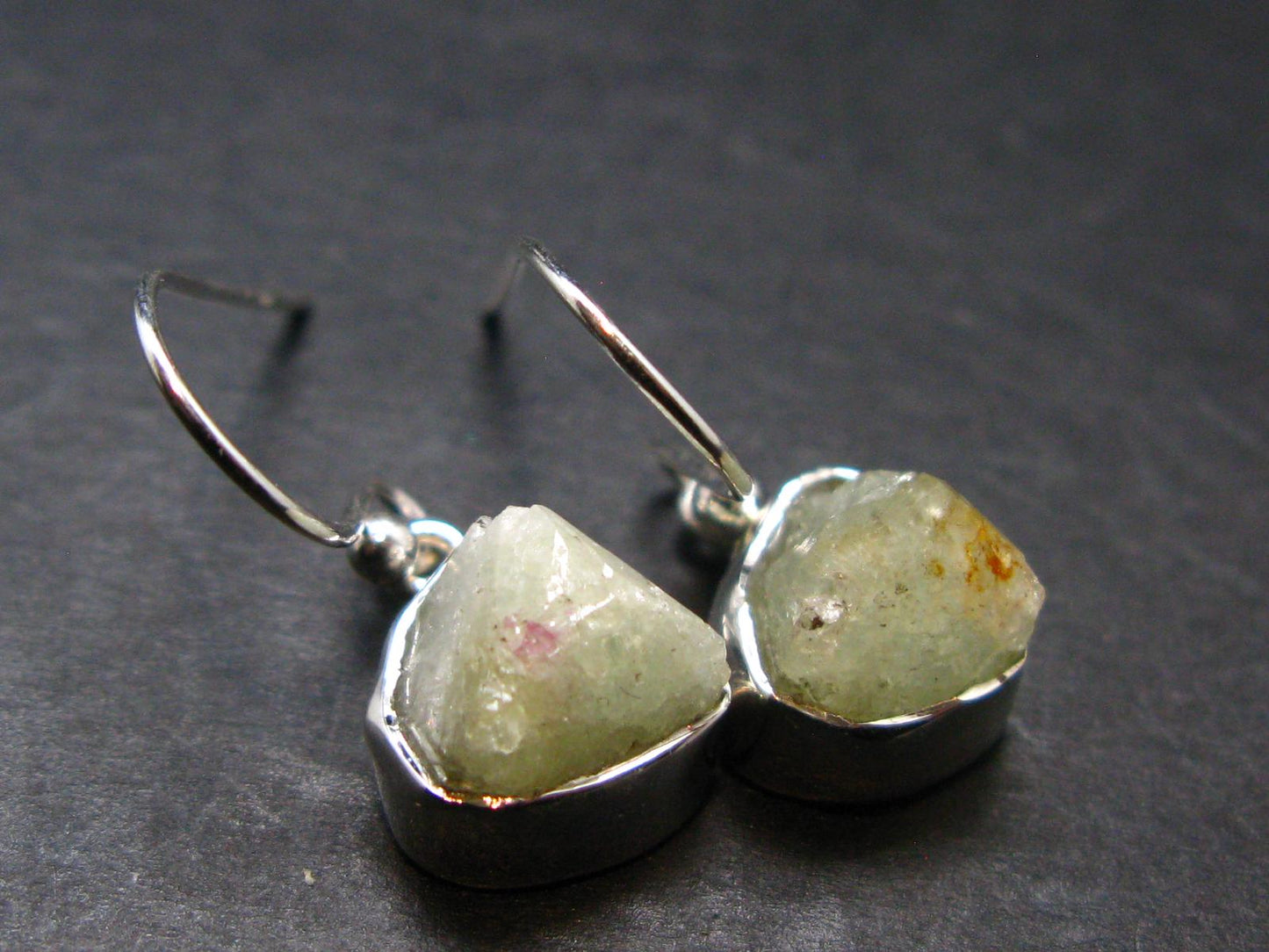 Rhodizite Rhodozite Silver Earrings From Madagascar- 1.0" - 3.64 Grams