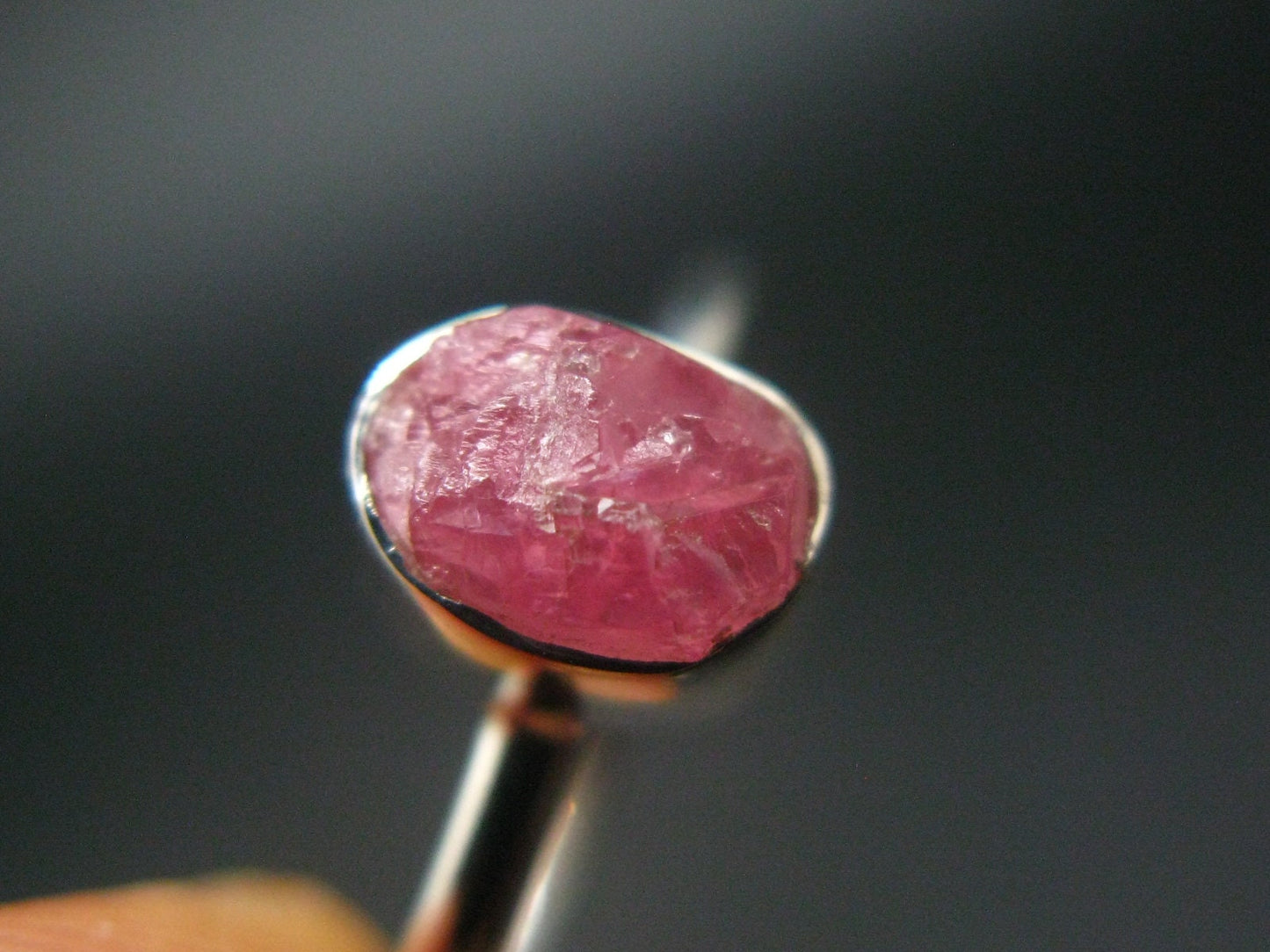 Rhodochrosite Silver Ring From Alma Colorado - 2.08 Grams - Size 8
